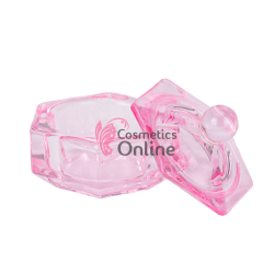 Vas, pahar din sticla cu capac pentru Monomer RPA007 Pink - 25636